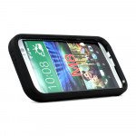 Wholesale HTC One M8 Armor Hybrid Case with Stand (Black Black)